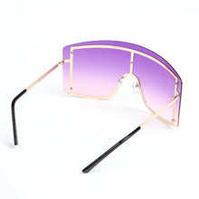 Load image into Gallery viewer, Luxe Oversized Goggle Frame Rimless Sunglasses