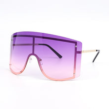 Load image into Gallery viewer, Luxe Oversized Goggle Frame Rimless Sunglasses